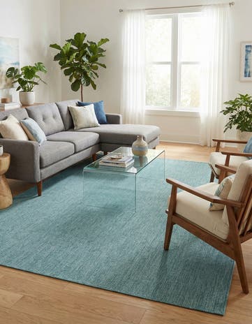 9' x 12' Easy-Clean Solid Indoor / Outdoor Rug