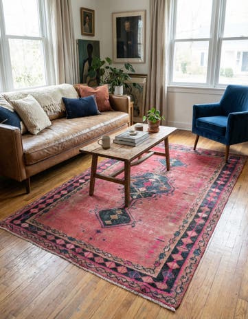 4' 2 x 7' Hand Knotted Ultra Vintage Persian Wool Rug