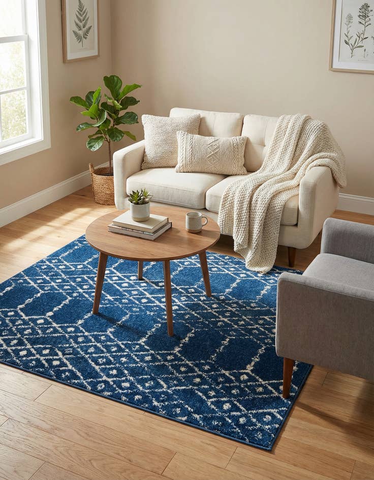 Detail image of 4' x 4' Paxon Trellis Square Rug