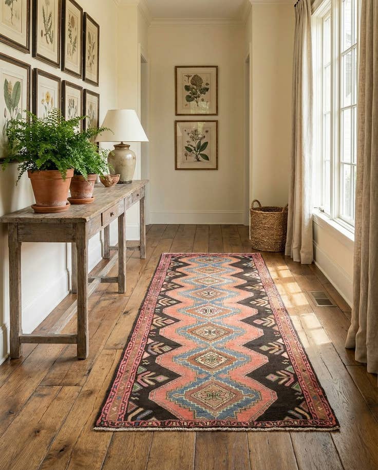 Detail image of 3' 2 x 7' 10 Hamedan Runner Rug