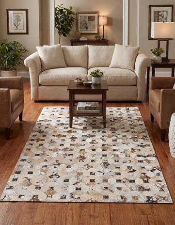 5' x 8' Cowhide Leather Rug
