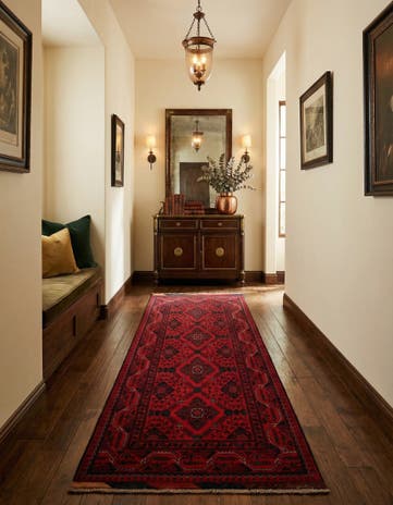 2' 8 x 6' 8 Hand Knotted Khal Mohammadi Wool Runner Rug
