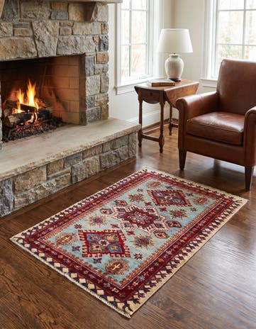 3' 5 x 5' 1 Hand Knotted Kazak Rug