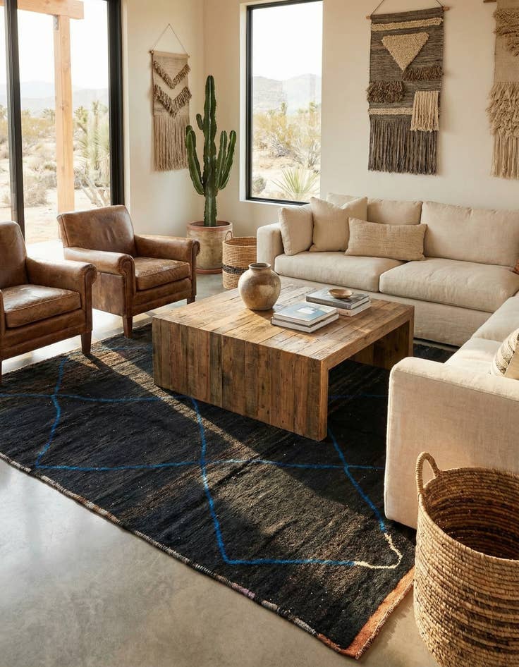 Detail image of 8' 4 x 12' 9  Hand Knotted Moroccan Wool Rug