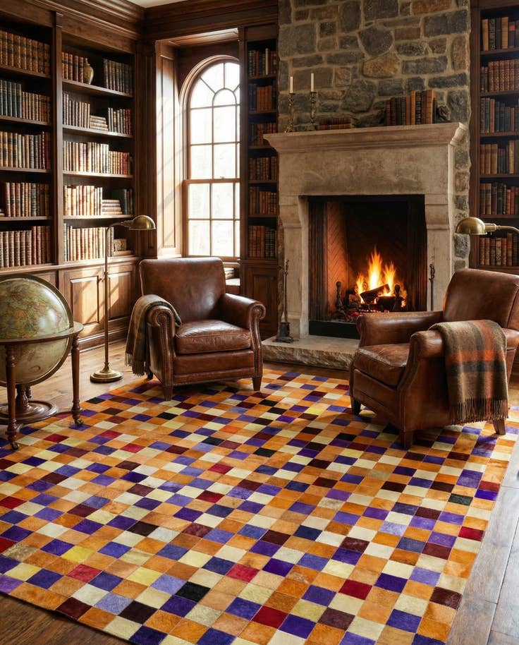 Detail image of 7' 11 x 9' 10 Cowhide - Patchwork Rug