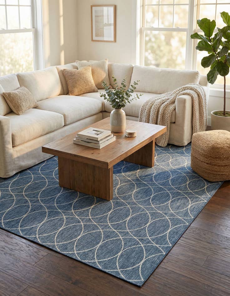 Detail image of 10' x 14'  Washable Trellis Indoor / Outdoor Rug
