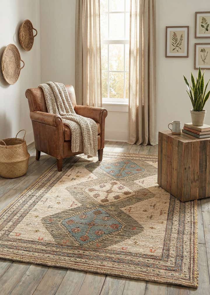 4' 1 x 6' 1 Chenille Jute Rug
