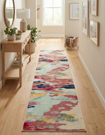 2' 7 x 12' Washable Hyacinth Runner Rug