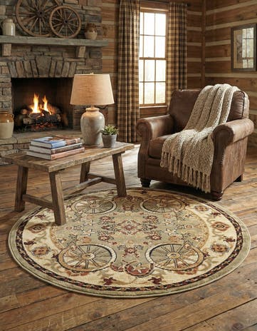 Green Pioneer Round Rug