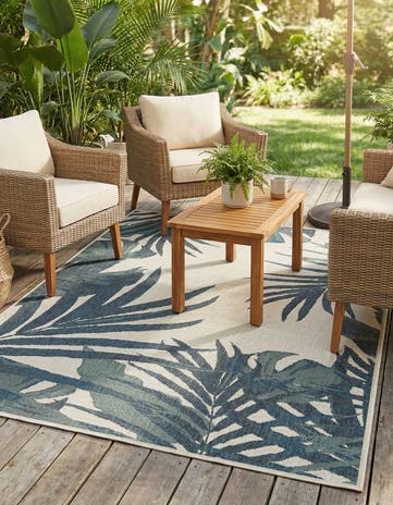 Ivory Easy-Clean Baja Indoor / Outdoor Rug
