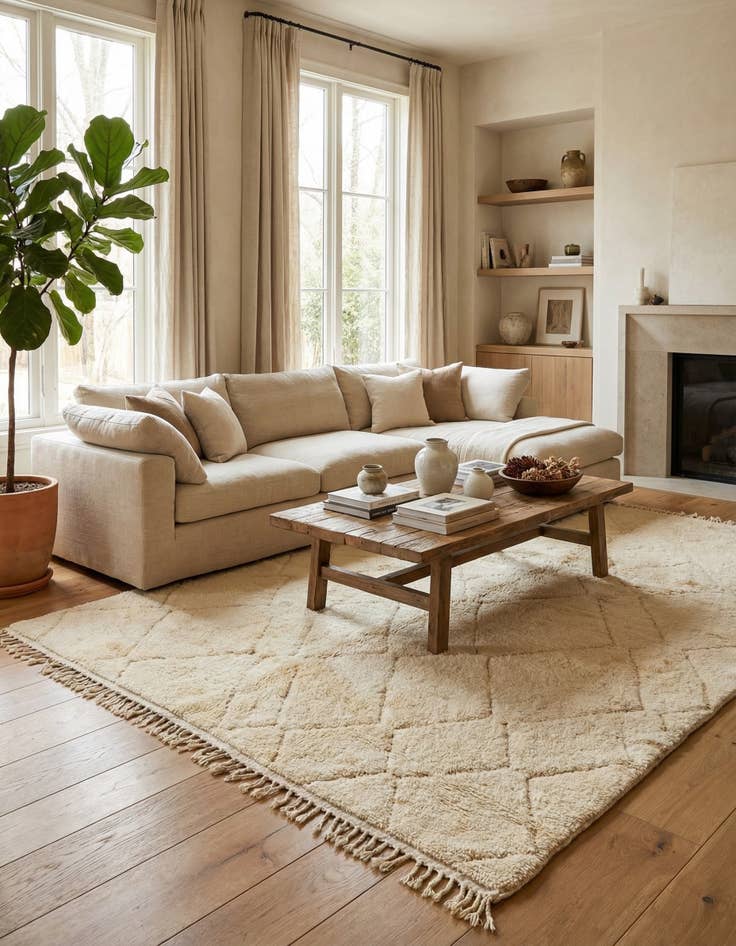 Detail image of 7' 4 x 11' 6  Hand Knotted Moroccan Wool Rug