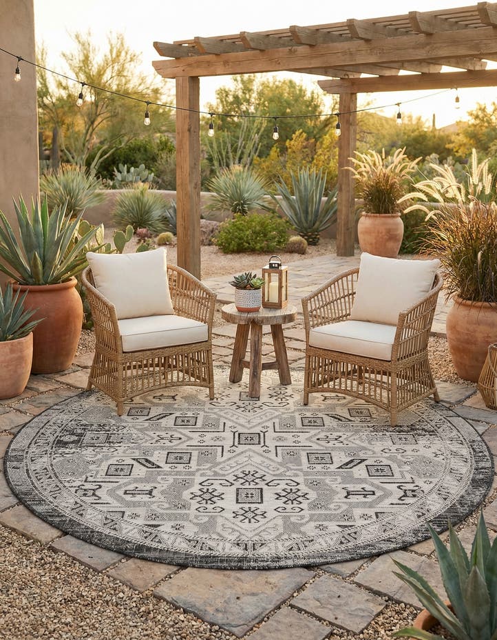 7' 10 x 7' 10 Easy-Clean Aztec Indoor / Outdoor ...