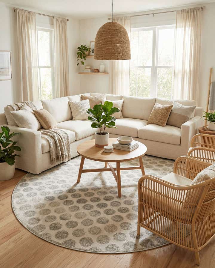 7' 10 x 7' 10 Easy-Clean Sabrina Soto Indoor / Outdoor Round Rug