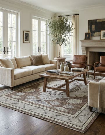 8' 5 x 10' 7 Hand Knotted Oushak Wool Rug