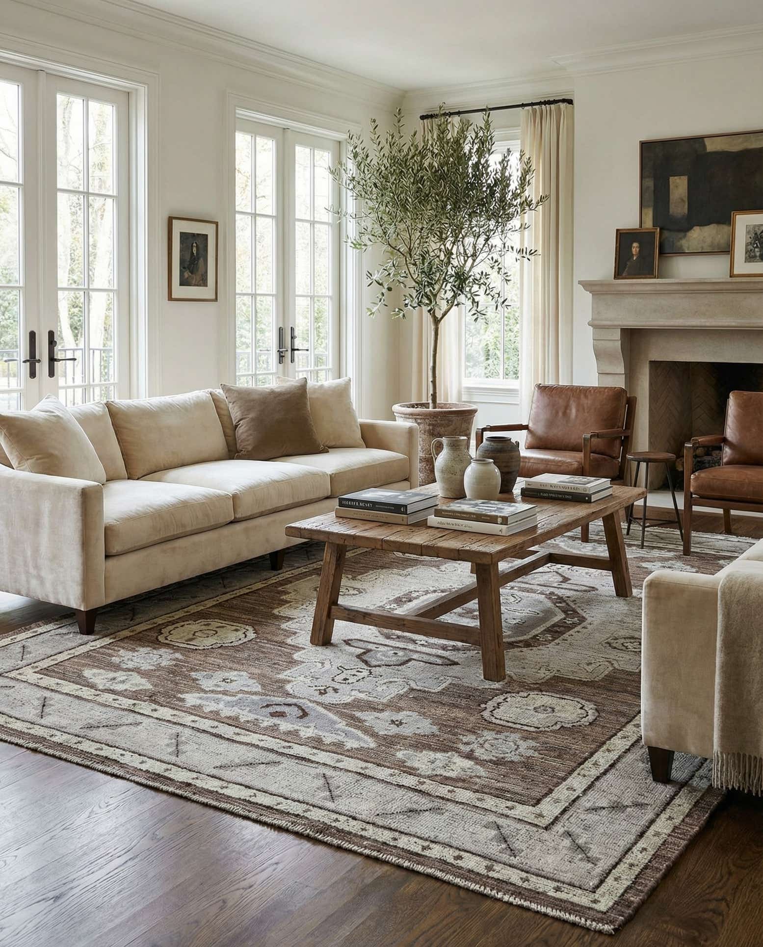 8' 5 x 10' 7 Hand Knotted Oushak Wool Rug