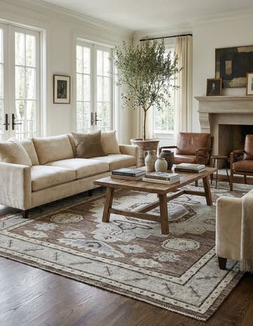 8' 5 x 10' 7 Hand Knotted Oushak Wool Rug