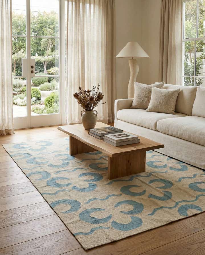 5' 2 x 6' 5 Hand Woven Kilim Modern Wool Rug