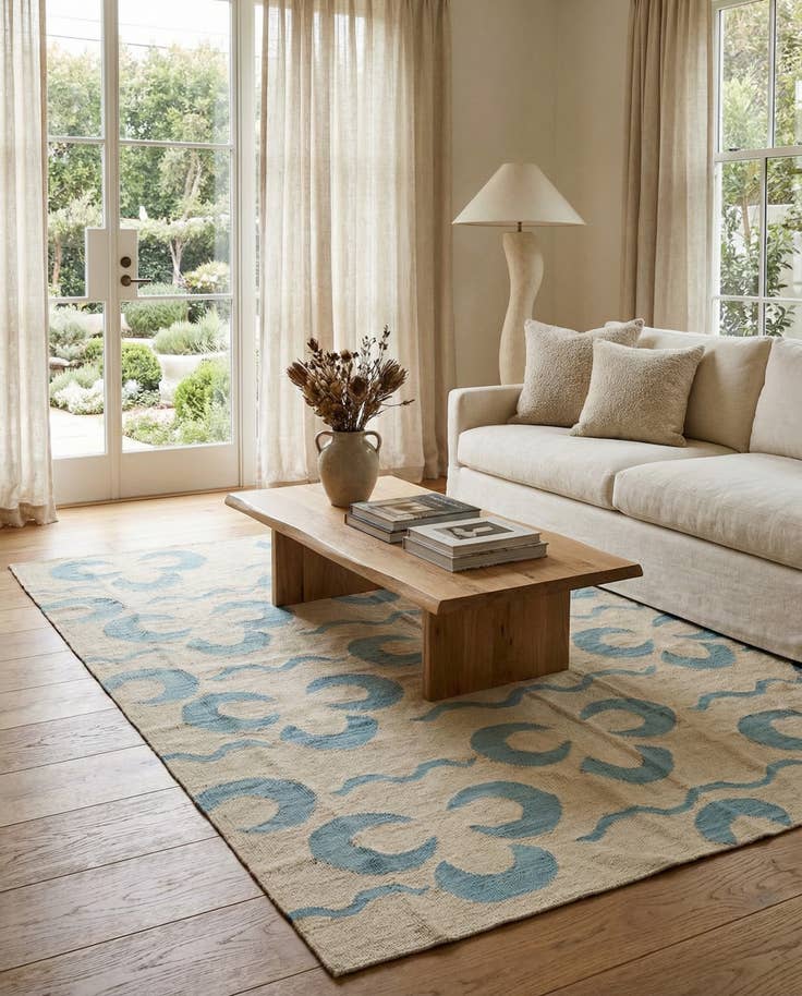 Detail image of 5' 2 x 6' 5 Hand Woven Kilim Modern Wool Rug