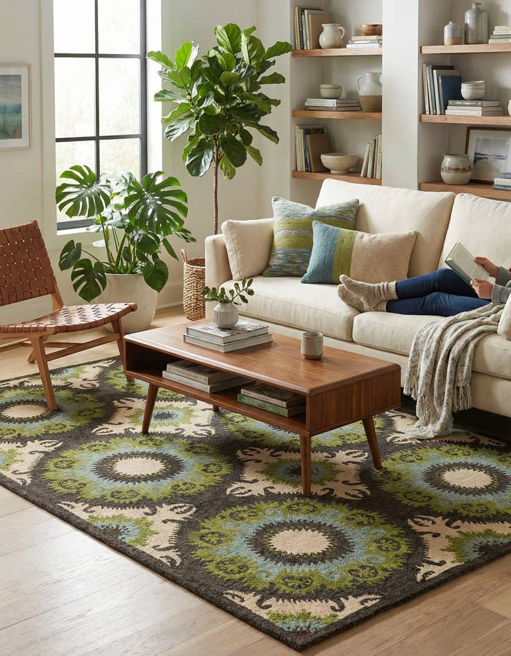 Detail image of  5' x 8' Luna Wool Rug