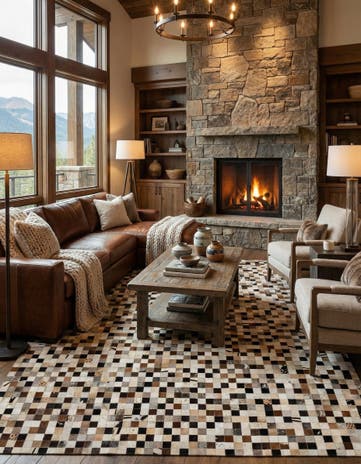 8' x 9' 10 Cowhide - Patchwork Rug