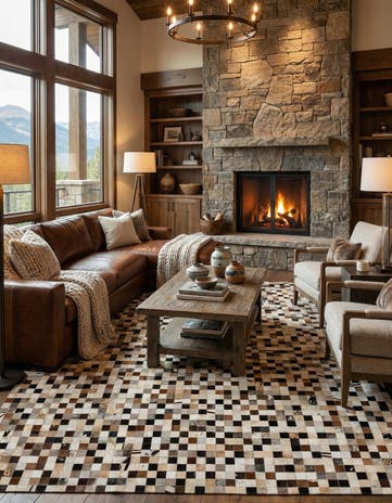 8' x 9' 10 Cowhide - Patchwork Rug