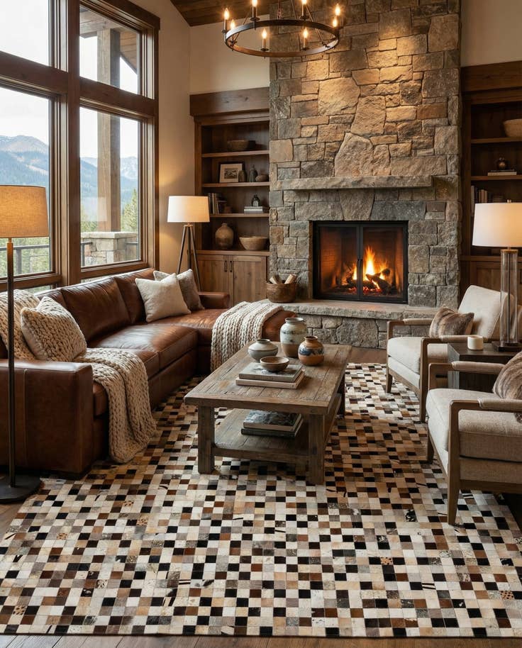Detail image of 8' x 9' 10 Cowhide - Patchwork Rug