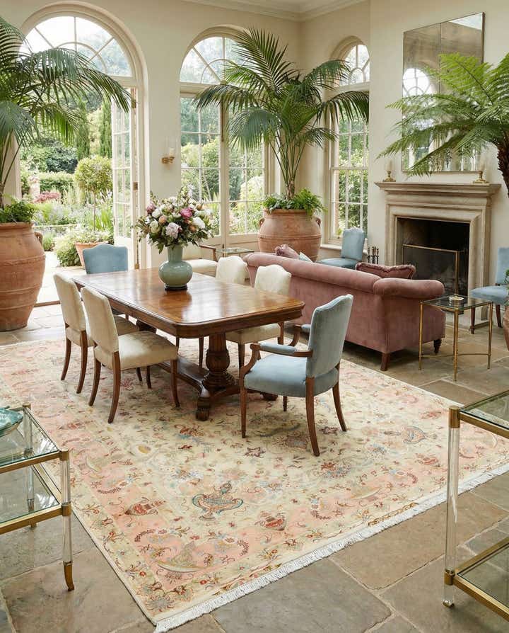 8' x 11' 6 Hand Knotted Tabriz Persian Rug