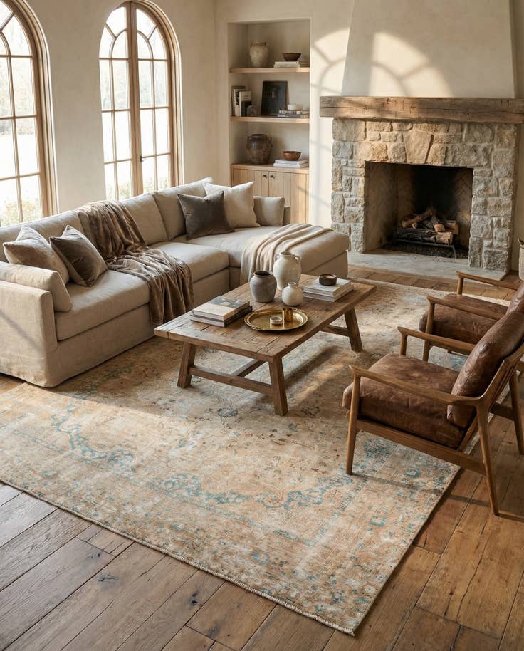 Detail image of 8' 1 x 11' Hand Knotted Ultra Vintage Persian Wool Rug