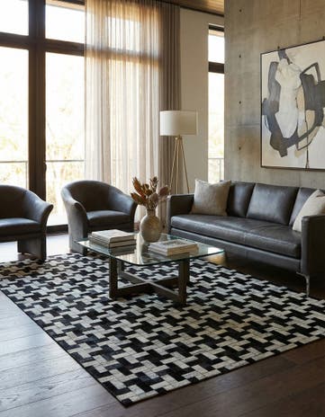 5' 2 x 8' 1 Cowhide - Patchwork Rug