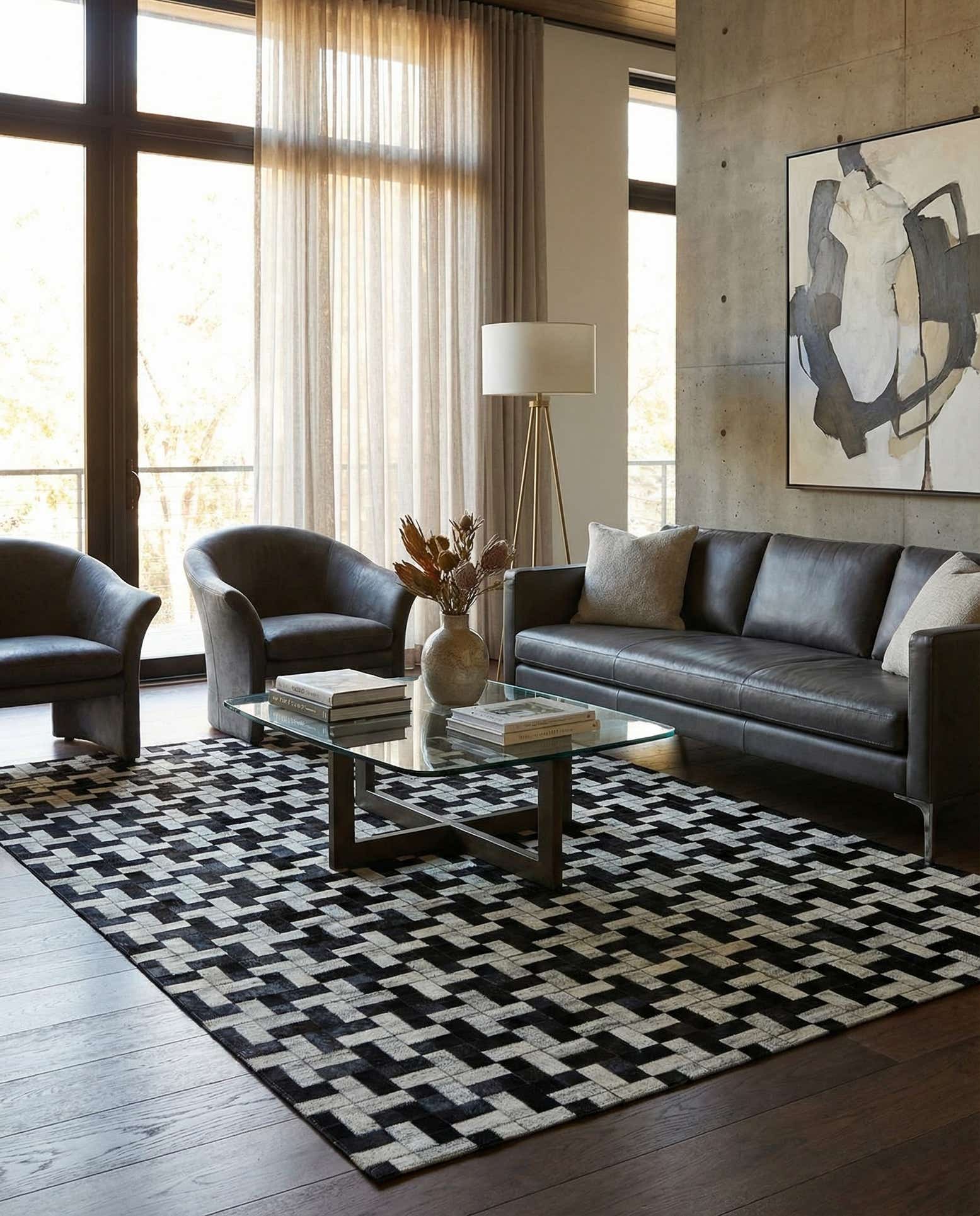 5' 2 x 8' 1 Cowhide - Patchwork Rug