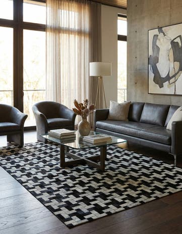 5' 2 x 8' 1 Cowhide - Patchwork Rug