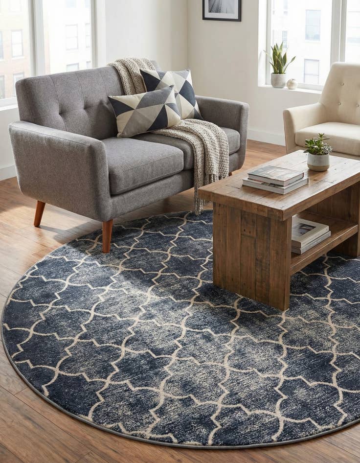 Detail image of Jill Zarin 5' 3 x 5' 3 Uptown Lincoln Center Round Rug