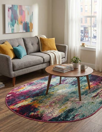 Washable Theia Oval Rug