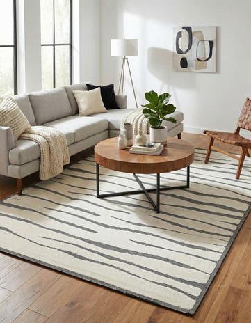 Ivory White Prismatic Rug