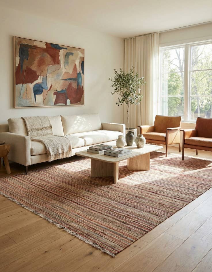 Detail image of 5' 8 x 7' 10  Hand Woven Kilim Modern Wool Rug