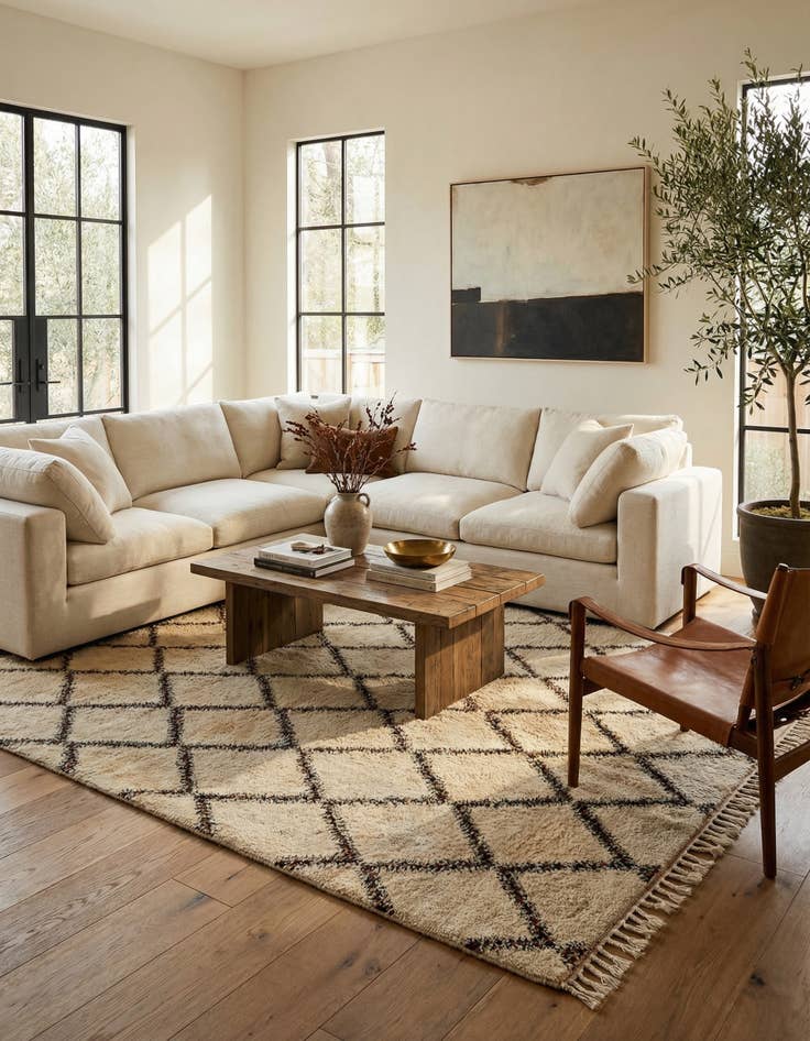 Detail image of 8' 9 x 11' 3  Hand Knotted Moroccan Wool Rug