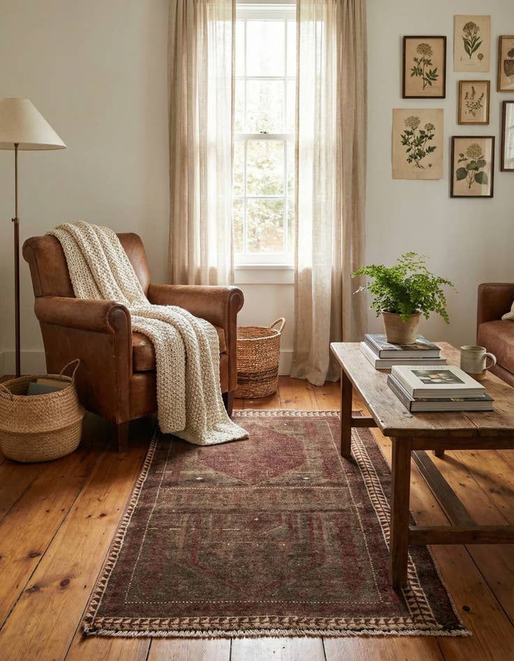 Detail image of 2' 7 x 4' 5  Hand Knotted Ultra Vintage Persian Wool Rug