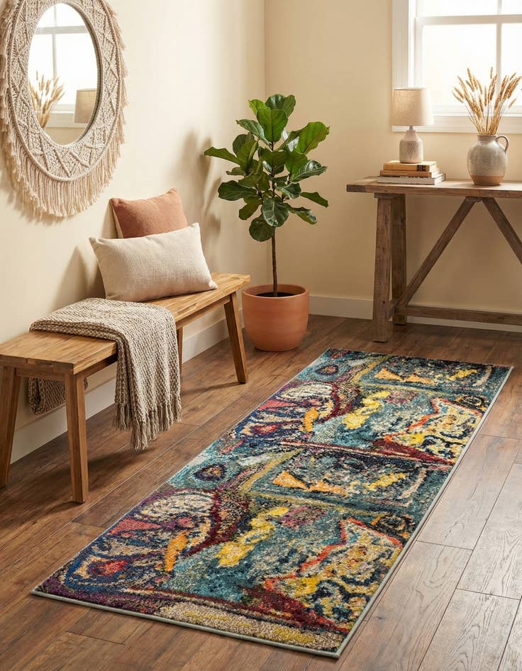 Detail image of 2' x 5'  Washable Haerfest Runner Rug