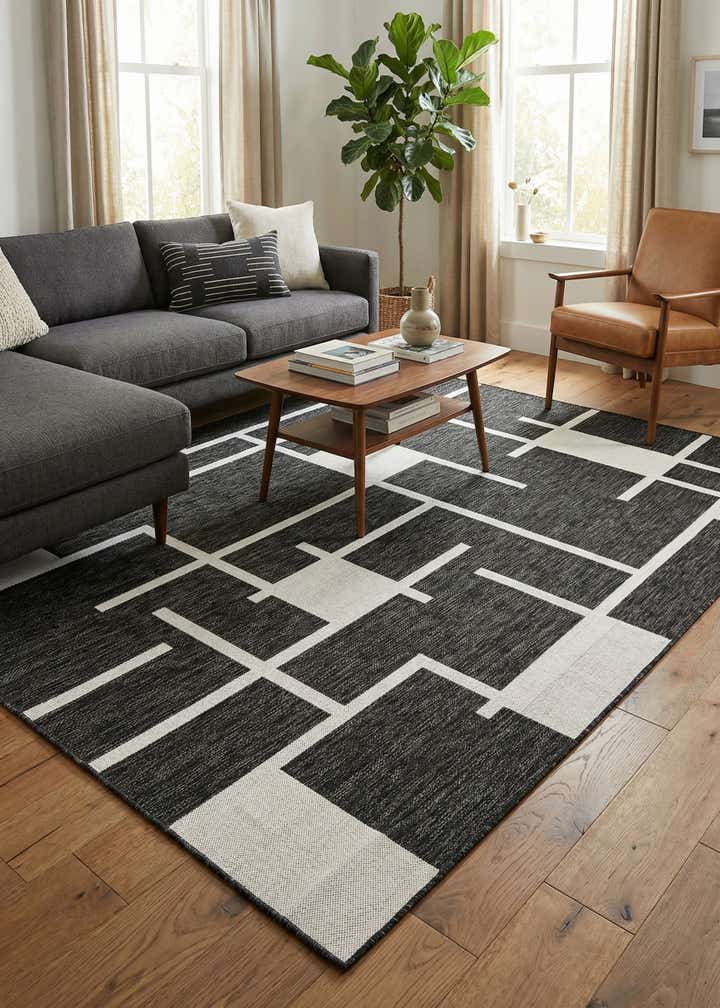 7' x 10' Easy-Clean Modern Indoor / Outdoor Rug