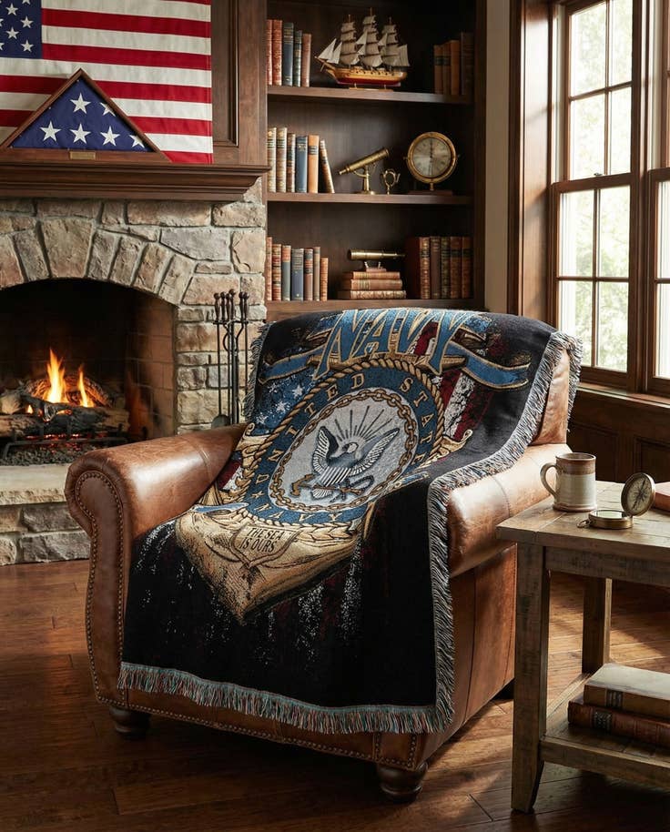 Detail image of 4' 6 x 6' Navy Strong Throw Blanket