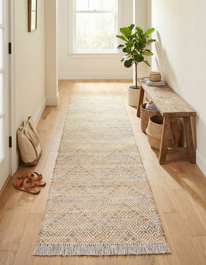 2' 7 x 10' Handmade Braided Jute Runner Rug