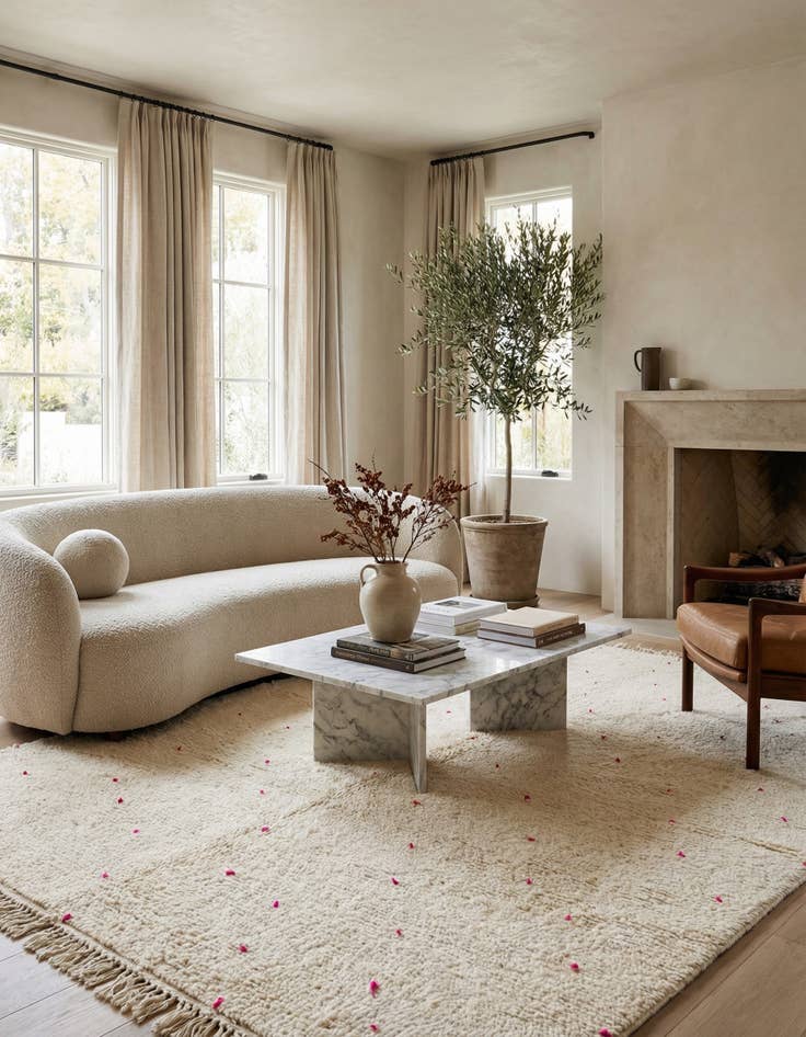 Detail image of 5' 7 x 8'  Hand Knotted Moroccan Wool Rug