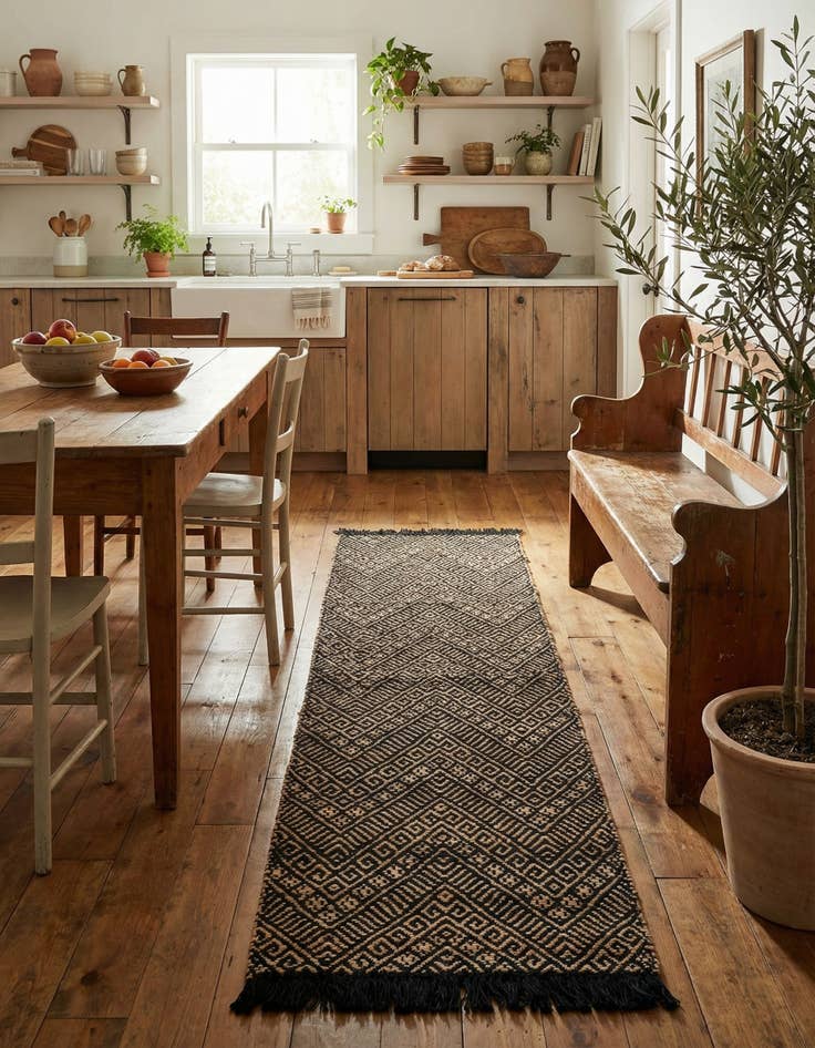 Detail image of 2' x 8'  Hand Braided Jute Runner Rug