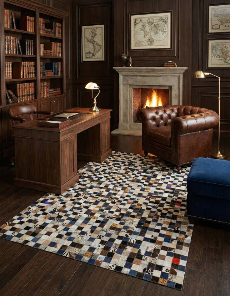 Detail image of  5' x 8' Cowhide Leather Rug