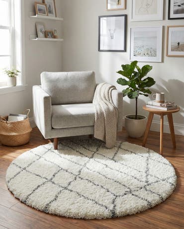  4' x 4' Soft Touch Shag Round Rug