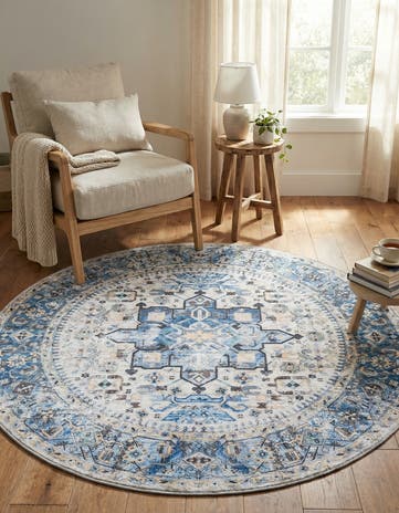 6' x 6' Washable Yara Round Rug