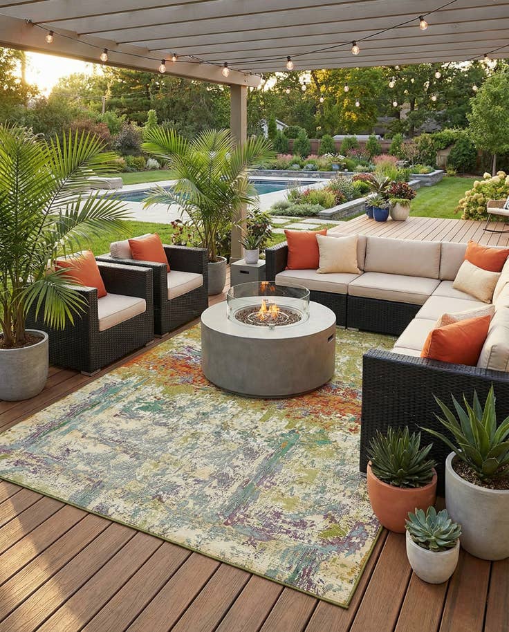 Detail image of 8' x 11' 4 Easy-Clean Modern Indoor / Outdoor Rug