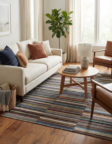 4' 9 x 6' 4 Hand Woven Kilim Modern Wool Rug