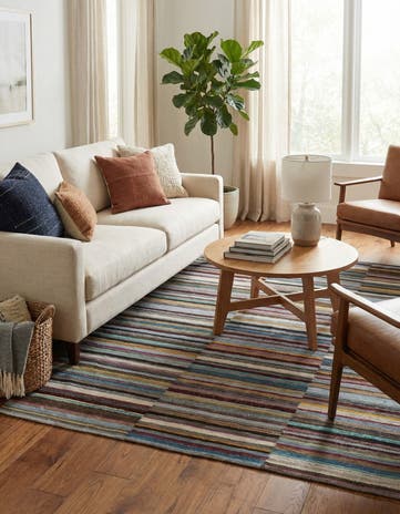 4' 9 x 6' 4 Hand Woven Kilim Modern Wool Rug