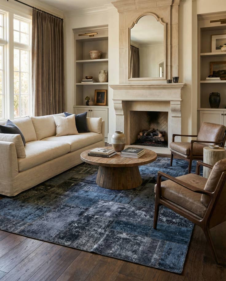 Detail image of 6' 9 x 9' 9 Hand Knotted Ultra Vintage Persian Wool Rug
